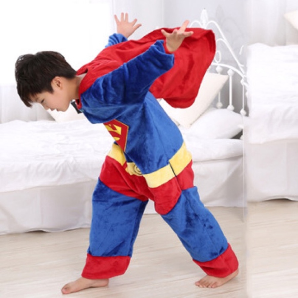 New 10years  Super-man Costume Pajamas